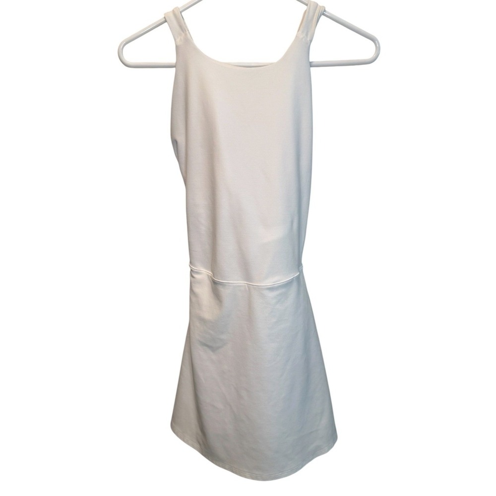 Alo Yoga Womens White Alosoft Courtside Tennis Dress Cross Back M Athleisure